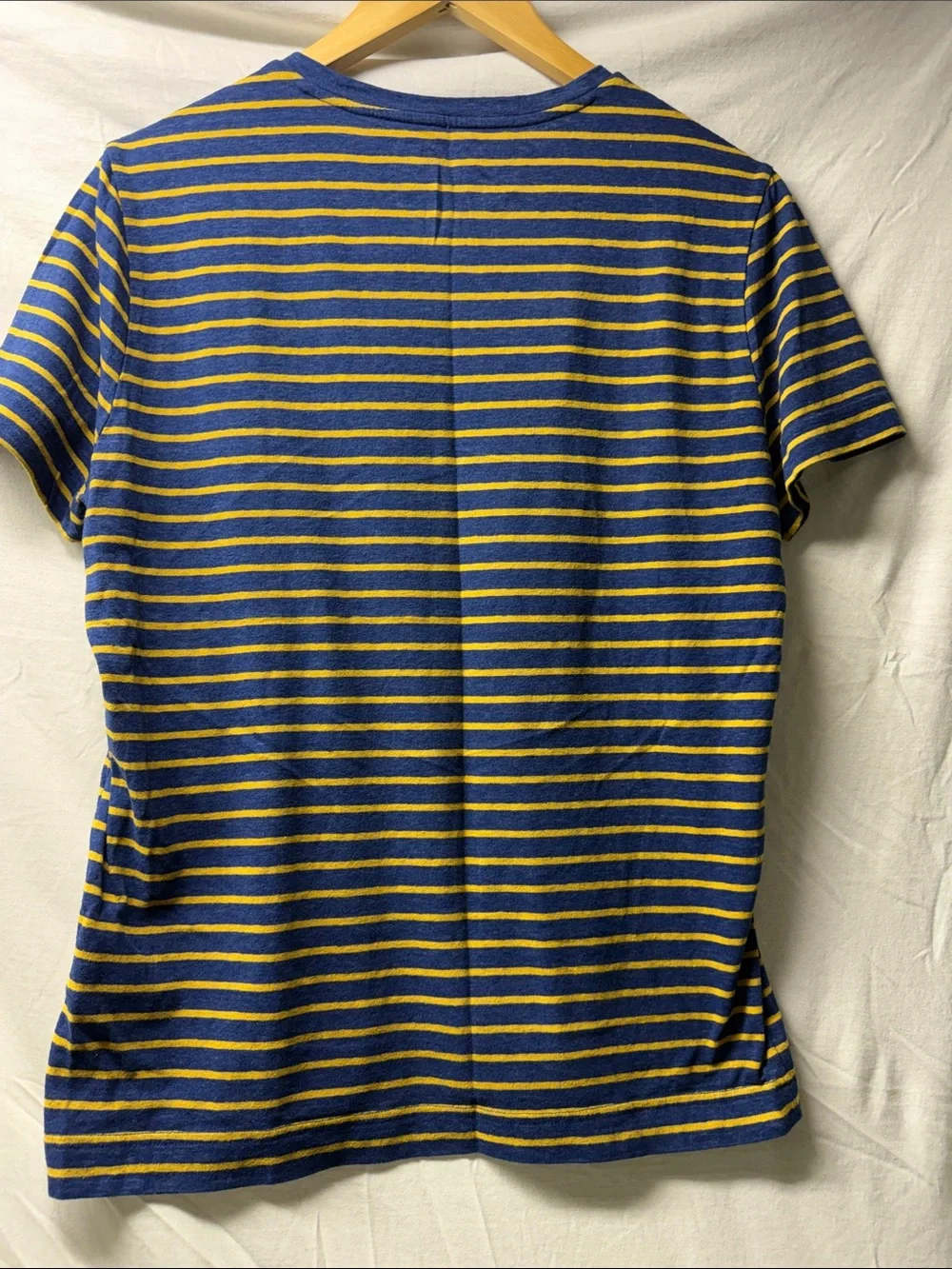 Banana Republic Blue and Yellow Striped Crewneck Tee